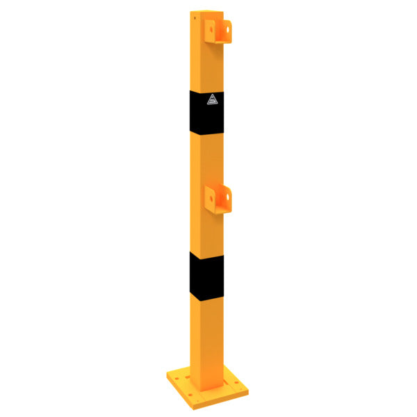Standpfosten aus 70 x 70 mm Stahlrohr zum aufdübeln abnehmbar