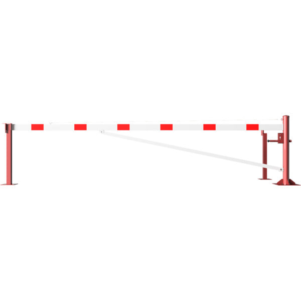 Drehschranke mit Auflagepfosten und Seilzugverstärkung