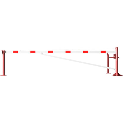 Drehschranke mit Auflagepfosten und Seilzugverstärkung