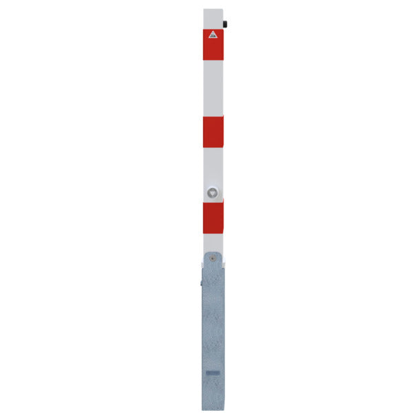 Absperrpfosten 70 x 70 mm umlegbar mit Dreikantverschluss mit Hebe- Kippmechanik