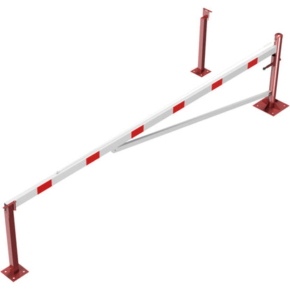 Drehschranke mit Auflagepfosten und Seilzugverstärkung