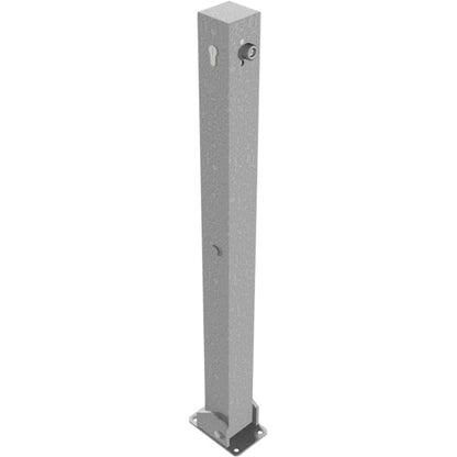 Absperrpfosten 70 x 70 mm umlegbar mit Profilzylinderschloss