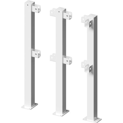 Standpfosten aus 70 x 70 mm Stahlrohr zum Aufdübeln
