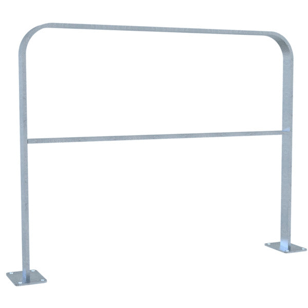 Anlehnbügel aus Flachstahl 50 x 12 mm in gebogener Ausführung