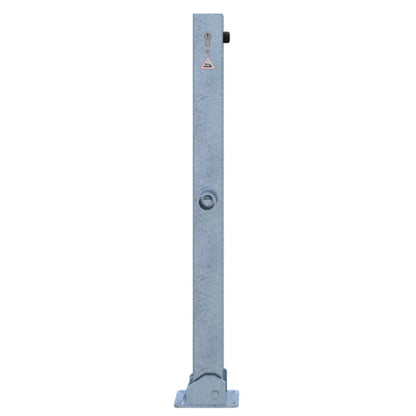 Absperrpfosten 70 x 70 mm umlegbar mit Profilzylinderschloss und Dreikantverschluss