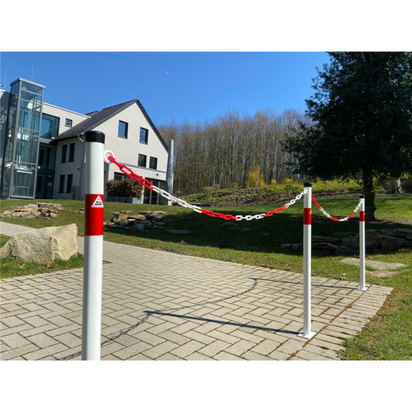 Absperrpfosten Stahlrohr Ø 42 x 2,5 mm ortsfest für Dübelbefestigung