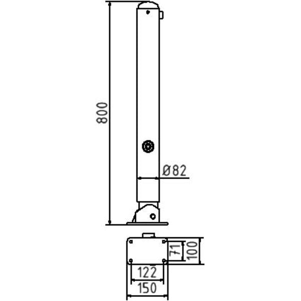 Absperr-Stilpfosten Serie 480B Ø 82 mm