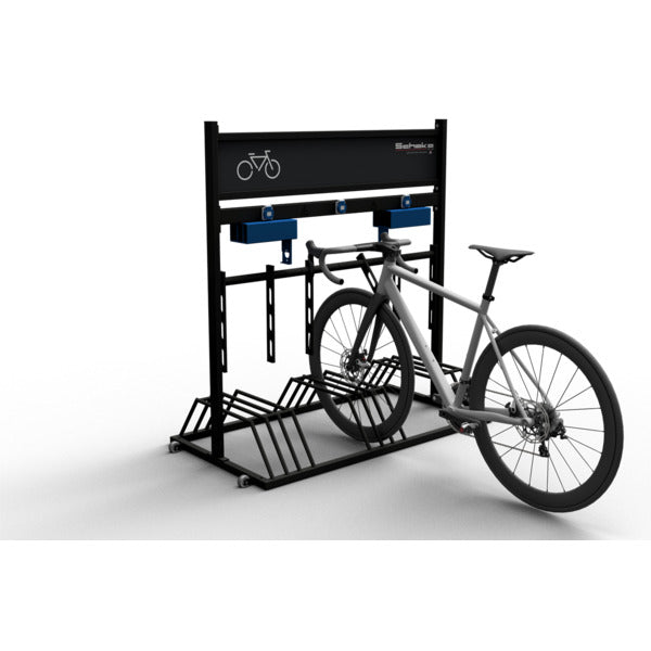 Mobiler Fahrradständer mit Werbeschild