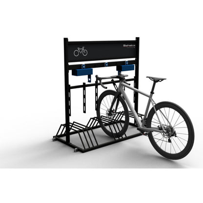 Mobiler Fahrradständer mit Werbeschild