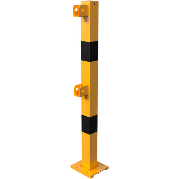 Standpfosten aus 70 x 70 mm Stahlrohr zum aufdübeln abnehmbar