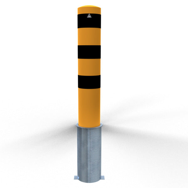 Absperrpoller Stahlrohr Ø 193 x 3,6 mm gelb / schwarz