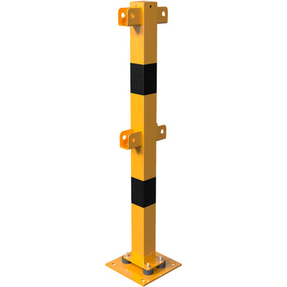 Standpfosten aus 70 x 70 mm Stahlrohr zum aufdübeln neigbar