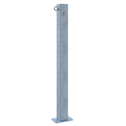 Absperrkettenpfosten 70 x 70 mm Schließmechanik mit Profilzylinderschloss
