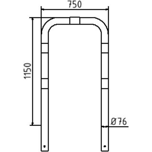 Rammschutzbügel Stahlrohr Ø 76 x 2,6 mm