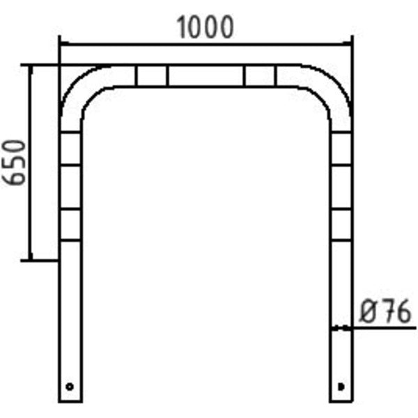Rammschutzbügel Stahlrohr Ø 76 x 2,6 mm
