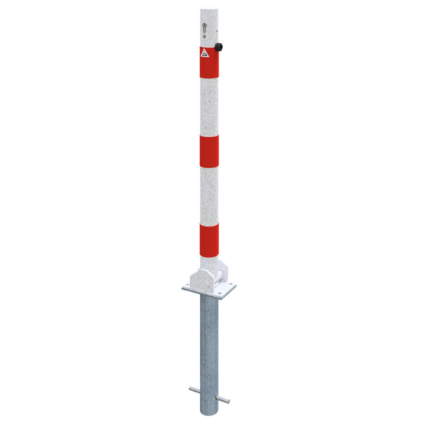 Absperrpfosten Stahlrohr Ø 60 x 2,5 mm umlegbar mit Profilzylinderschloss