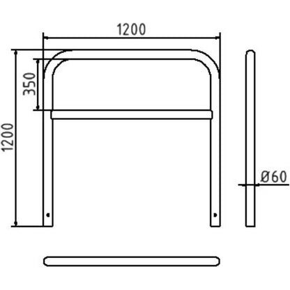 Schutzbügel Stahlrohr Ø 60 x 2,5 mm mit Querholm