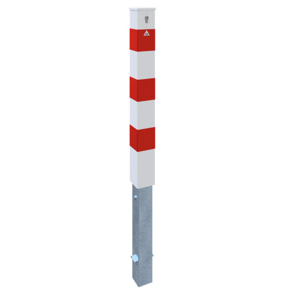 Absperrpfosten Stahlrohr 100 x 100 x 3 mm herausnehmbar mit Profilzylinderschloss