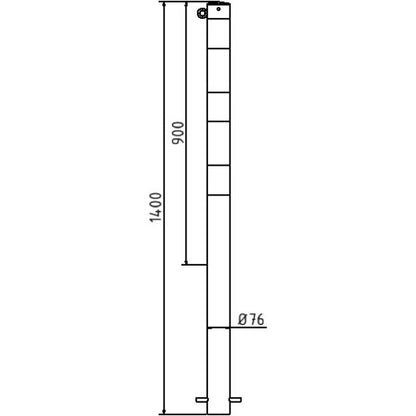 Absperrpfosten Stahlrohr Ø 76 x 2,6 mm ortsfest zum Einbetonieren