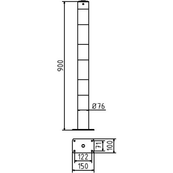 Absperrpfosten Stahlrohr Ø 76 x 2,6 mm gelb / schwarz