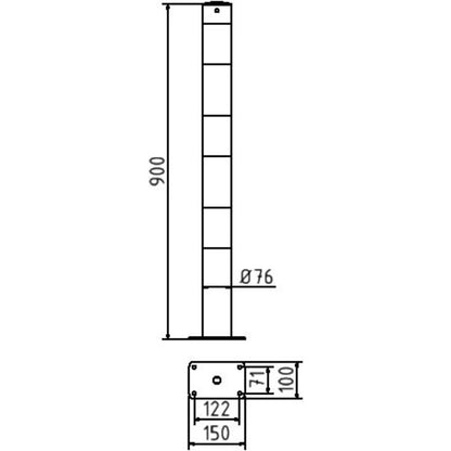 Absperrpfosten Stahlrohr Ø 76 x 2,6 mm gelb / schwarz