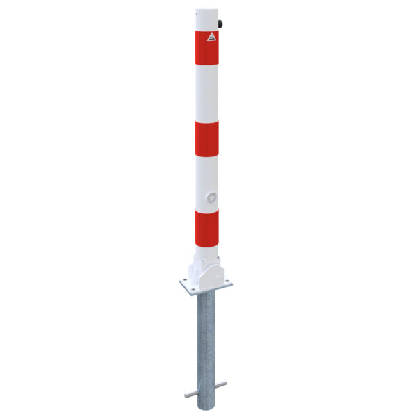 Absperrpfosten Stahlrohr Ø 76 x 2,6 mm umlegbar mit Dreikantverschluss