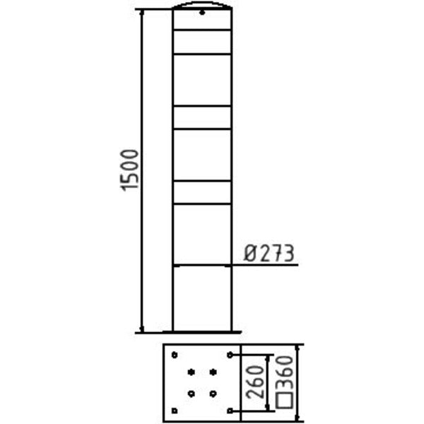 Absperrpoller Stahlrohr Ø 273 x 5 mm gelb / schwarz