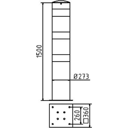 Absperrpoller Stahlrohr Ø 273 x 5 mm gelb / schwarz