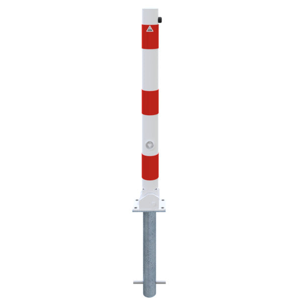 Absperrpfosten Stahlrohr Ø 76 x 2,6 mm umlegbar mit Dreikantverschluss