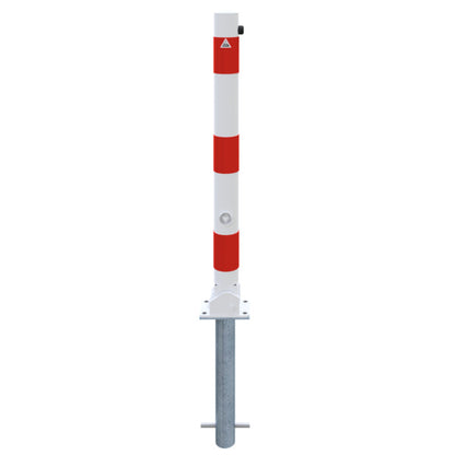 Absperrpfosten Stahlrohr Ø 76 x 2,6 mm umlegbar mit Dreikantverschluss