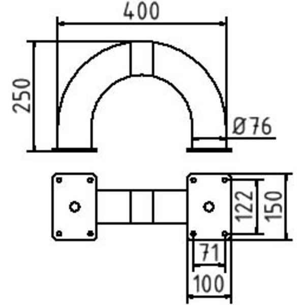 Rammschutzbügel Stahlrohr Ø 76 x 2,6 mm