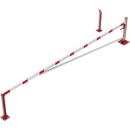 Drehschranke mit Auflagepfosten und Seilzugverstärkung