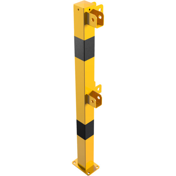 Standpfosten aus 70 x 70 mm Stahlrohr zum aufdübeln neigbar