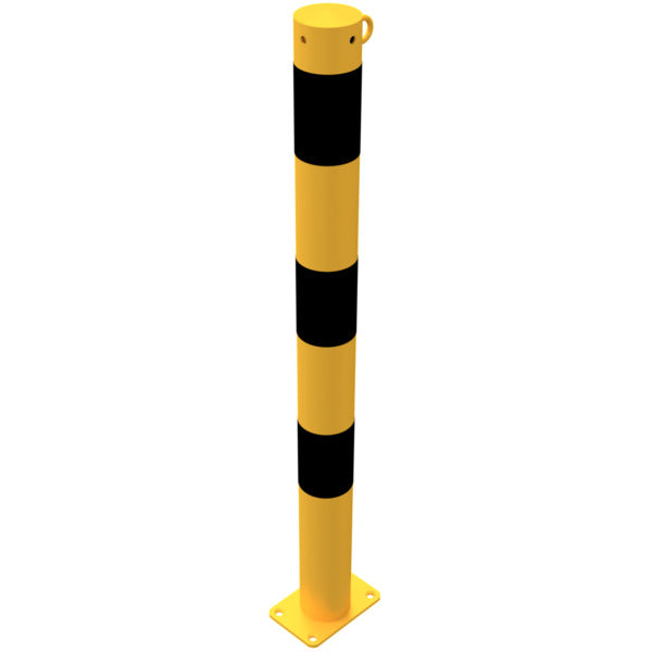 Absperrpfosten Stahlrohr Ø 76 x 2,6 mm gelb / schwarz