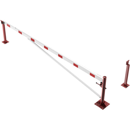 Drehschranke mit Auflagepfosten und Seilzugverstärkung