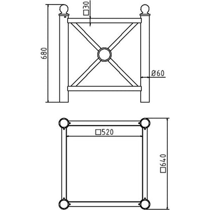 Pflanzbehälter Rundrohre Ø 60 mm senkrecht