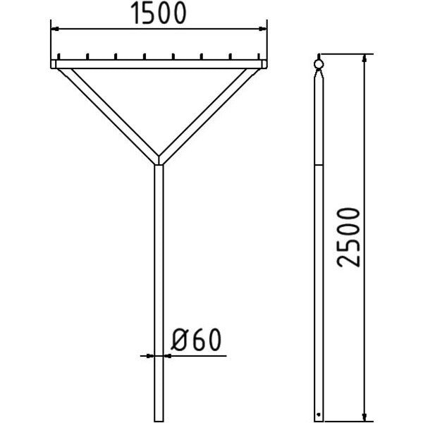 Wäschetrockengerüst Y-Form