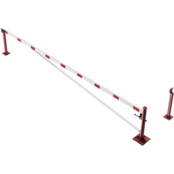 Drehschranke mit Auflagepfosten und Seilzugverstärkung