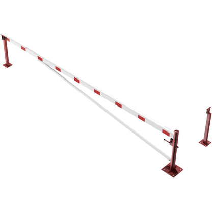 Drehschranke mit Auflagepfosten und Seilzugverstärkung