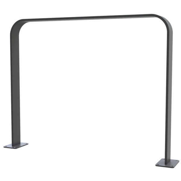 Anlehnbügel aus Flachstahl 80 x 12 mm in gebogener Ausführung