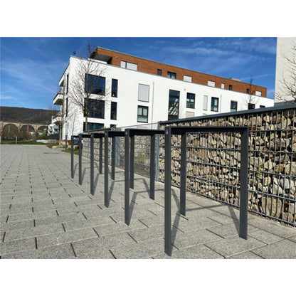 Anlehnbügel aus Flachstahl 80 x 12 mm mit Unterzug