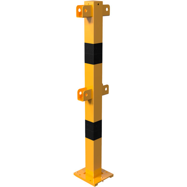 Standpfosten aus 70 x 70 mm Stahlrohr zum aufdübeln abnehmbar