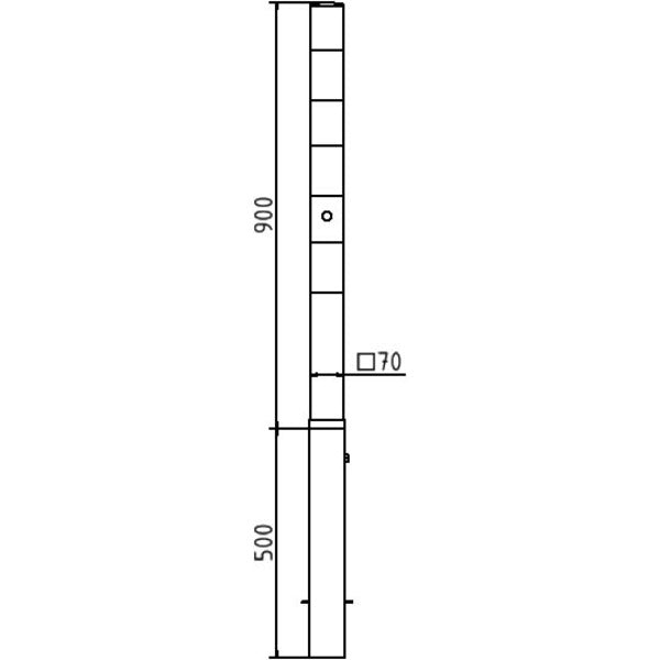 Absperrpfosten 70 x 70 mm herausnehmbar mit Dreikantverschluss