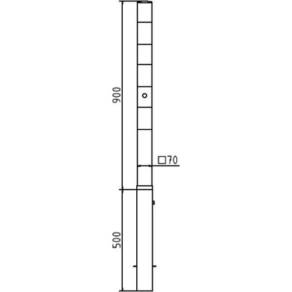 Absperrpfosten 70 x 70 mm herausnehmbar mit Dreikantverschluss