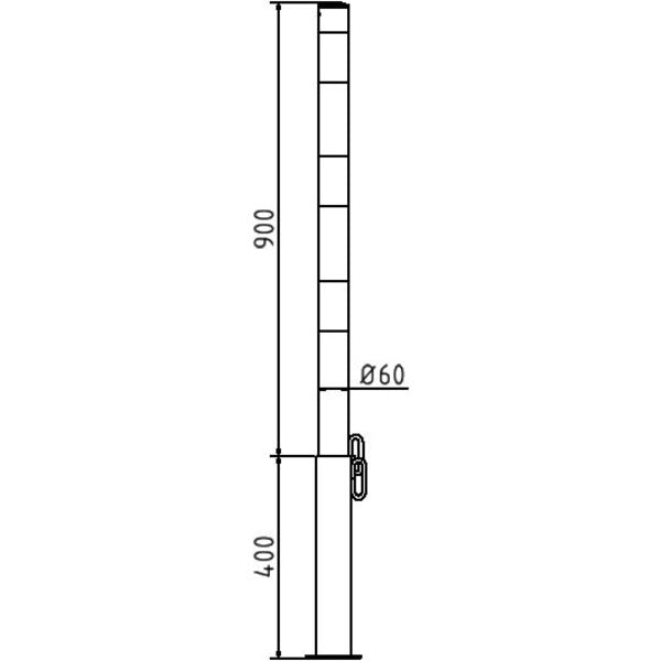 Absperrpfosten Stahlrohr Ø 60 x 2,5 mm herausnehmbar für Vorhangschloss