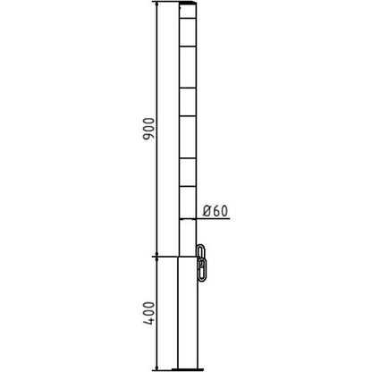 Absperrpfosten Stahlrohr Ø 60 x 2,5 mm herausnehmbar für Vorhangschloss