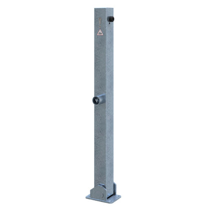 Absperrpfosten 70 x 70 mm umlegbar mit Profilzylinderschloss und Dreikantverschluss