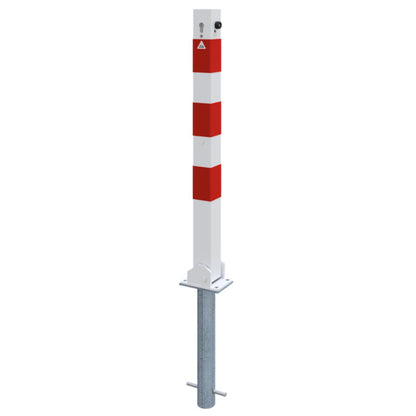 Absperrpfosten 70 x 70 mm umlegbar mit Profilzylinderschloss