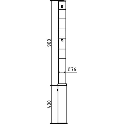 Absperrpfosten Stahlrohr Ø 76 x 2,6 mm herausnehmbar mit Profilzylinderschloss