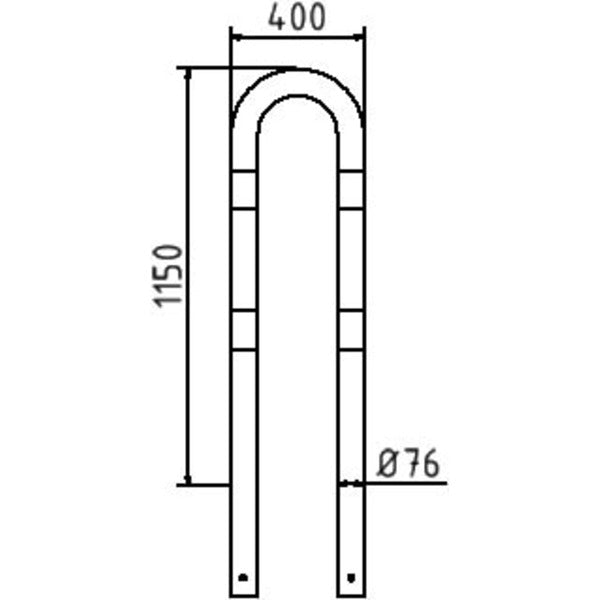 Rammschutzbügel Stahlrohr Ø 76 x 2,6 mm